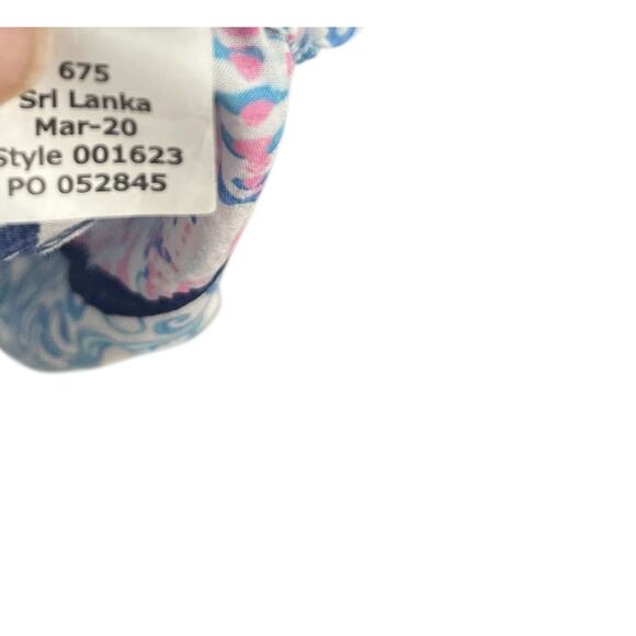 LILLY PULITZER NEVIE OFF-THE-SHOULDER TOP *KRILLIN IT* OYSTER BAY BLUE WHITE - Picture 9 of 9